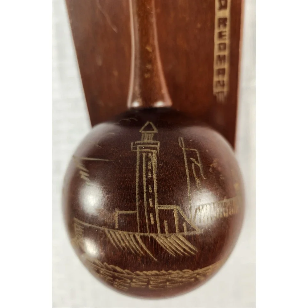 Vintage Wooden Herrera Cuba Souvenir Bookend Wood Maraca Music